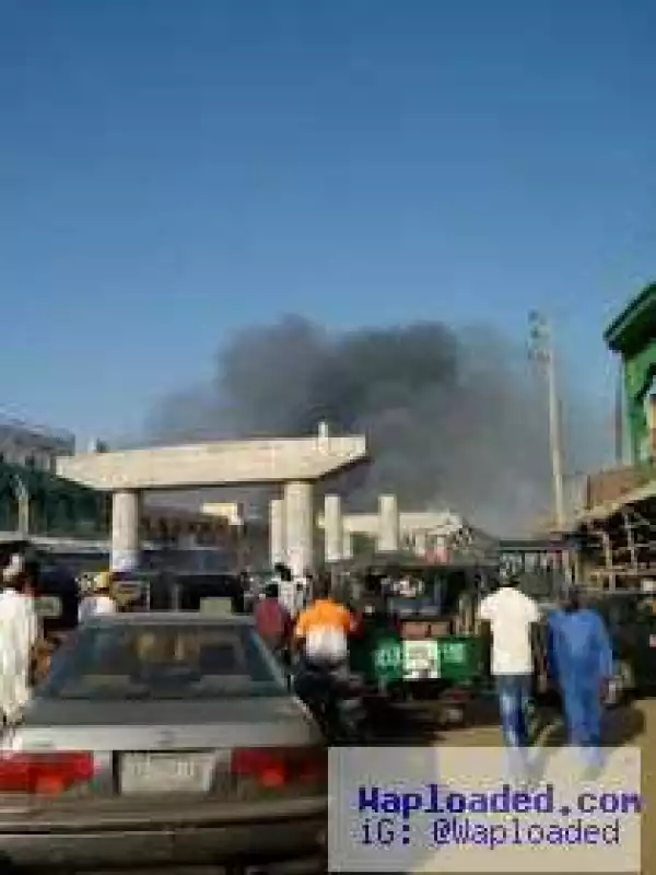 Photos: Fire outbreak at Singa market in Kano